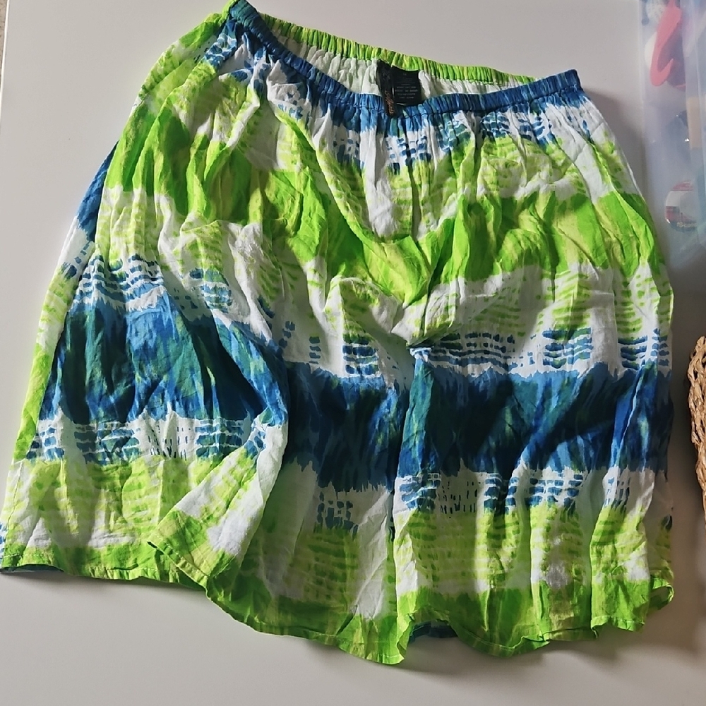 Ralph Lauren Green and Blue A-Line Skirt